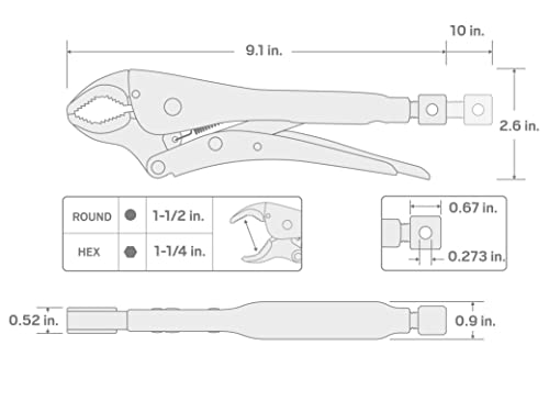 Tekton 10 Inch Deep Bite Round Jaw Locking Pliers | Plk20010 #TOP6