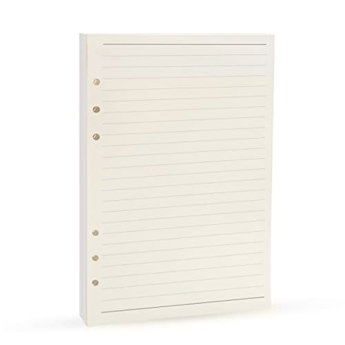 Harphia A5 Papel de Recambio para Planificador de 6 Anillas - Hojas Rayadas para Filofax, Diarios Personales - 45 Hojas/90 Páginas (5,59 x 8,27 Pulgadas)