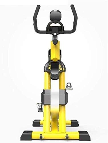 Image of Indoor Exercise Bike Spin Bike Studio Cycles Exercise Machines Cardio Workout Adjustable Handlebars Colour:Black (Yellow)
