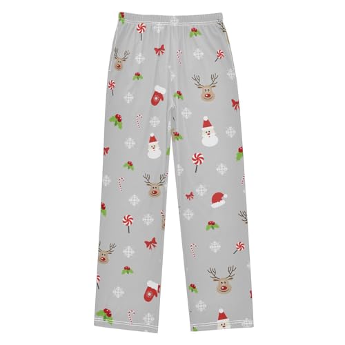 Boys' Pants Christmas Animal Deer Snowflakes Long Bottoms Jogger Pants Elastic Waist Trousers with Pockets S-XL