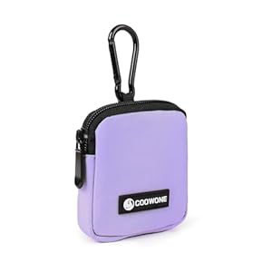 COOWONE Dog Treat Pouch Pocket Sized Pet Puppy Training Pouch for Dog Training Behavior Aids, Waterproof Nylon Fabric Dog Poop Bag Holder, Hands Free Dog Walking Bag with Metal Carabiner (Violet)