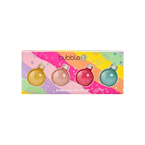 Bubble T Cosmetics Bauble Shower Gel Set, to Cleanse and Nourish Skin, Leaves a Lasting Fresh Fragrance, 4 x 100ml Cover
