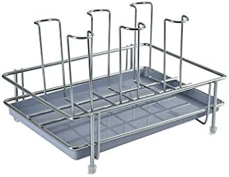 LEVON Stainless Steel Glass CountertopTiered Shelf Stand For 6 And 9 Glass/Glass Holder For Kitchen/Dining Table Glass Stand (6 Rack)