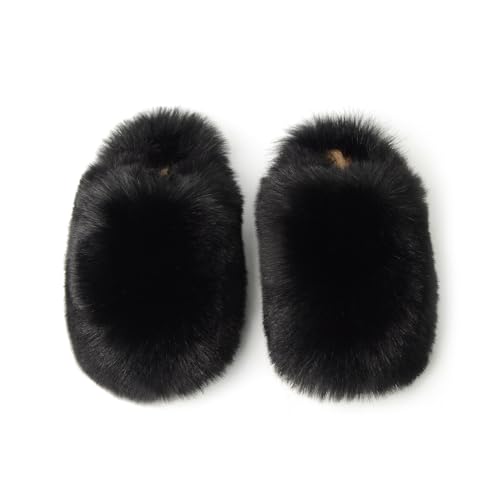 Womens Fluffy Faux Fur Slides Furry Soft Plush House Slippers Shoes Indoor Outdoor Slip On Slipper2