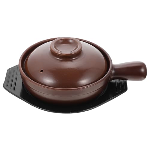 FRCOLOR Olla de Cerámica Fondo Plano Calentamiento Uniforme 17 CM para Cocinar Sopas y Guisos Uso Doméstico y Restauración