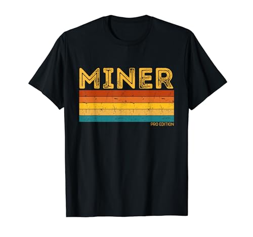 Rétro Vintage Miner Job Title Profession Homme Homme T-Shirt