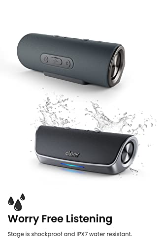 Cleer Audio Stage Smart Bluetooth Speaker - Ipx7 Waterproof, Built-In Alexa, Stereo Pairing Capabilities, With Digital Amplifier, Dual 48Mm Drivers, And Passive Radiators For Powerful Music And Sound #TOP1