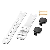 Sports Bands Fit for Garmin LilY Women,14.2mm Silicone Replacement Watch Straps Fit for Garmin Lily Women Smart Watch with 2x Stainless Steel Screws and Removal Tools (WH, Gold)