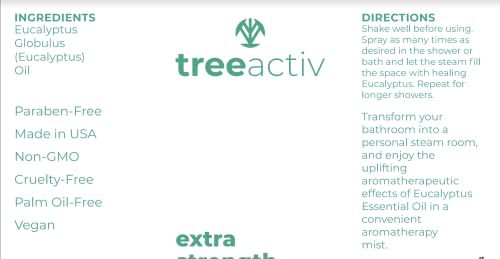 Treeactiv Extra Strength Daily Shower Spray | 100% Real Eucalyptus Shower Freshener | Spa & Shower Aromatherapy Mist | Relaxing Eucalyptus Essential Oil Spray For Steam Room & Bathroom | 1000+ Sprays #TOP4