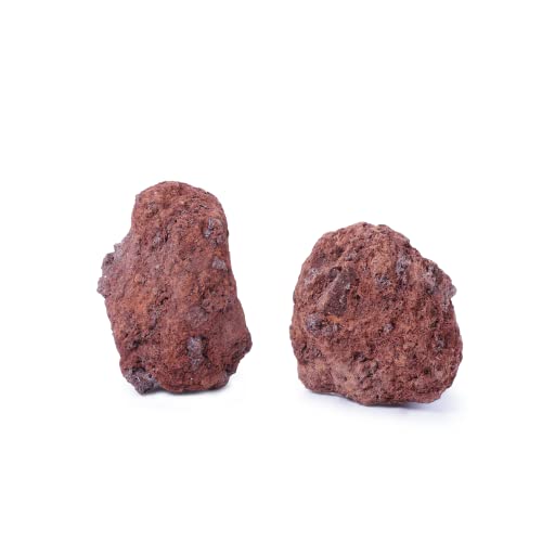 Image of LANDEN Red Lava Stones (16lbs,3~10inch,11pcs) Aquarium Rock for Aquascaping Terrariums, Paludariums,Vivariums, Reptile and Amphibian Enclosures, Fish Tank Decoration Landscape Stone