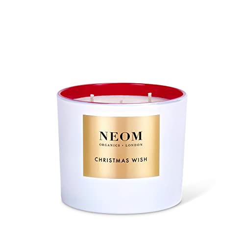 Neom- Christmas Wish Luxury Scented Candle | Essential Oil Aromatherapy Candle | Mandarin & Cinnamon | Gift… (3 Wick) #TOP1