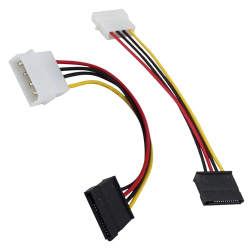 JeeGoWooss 2 Pcs SATA Power Splitter Male to Female Cable, 4 Pin to SATA Female Hard Drive Power Adapter Cable, Sata Power Extension Cables for All sata Device Needs