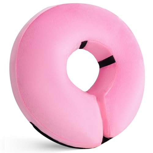 Katoggy Inflatable Dog Cone Collar for After Surgery, Doggie Neck Blow up Donut Recovery ECollar, Soft Adjustable Dog Cone for Small Medium Large Dogs and Cats