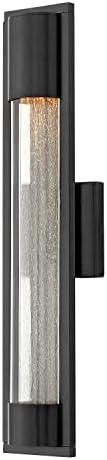 Hinkley Mist 1224SK Medium Outdoor Wall Mount Lantern Light, Contemporary Minimalistic Sconce, Solid Aluminum, Dark Sky and ADA Compliant, Satin Black