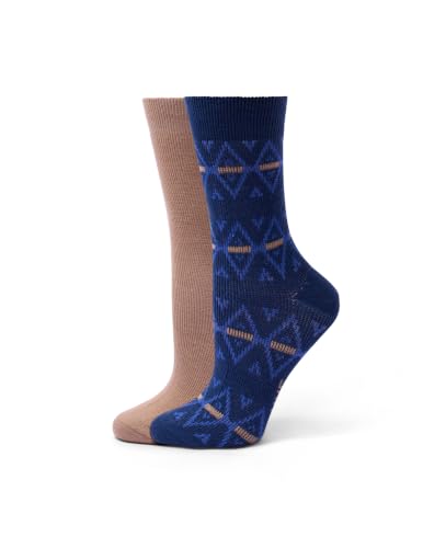 Image of HUE womens Crew Length Boot Socks, 2 Pair Pack