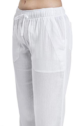 J CE Women's Cotton Gauze Low Waist Beach Pants with Pockets3
