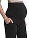 CFRTMTBB 3 Pack Women's Maternity Pants Wide Leg Over The Belly Pregnancy Pants Stretchy Loose Casual Trousers with Pockets (Black/Black/Black,XXL)