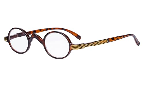 Eyekepper Small Oval Round Reading Glasses Vintage Mini Reader Eyeglasses for Men Women Reading with...