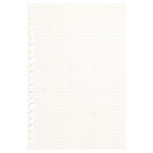 Image of Zelten Loose Leaf Punched Paper Refills Paper for 6 Hole Binder Personal Organizer Diary Notebook Refillable Planner (Dotted,A5 /20 Hole)