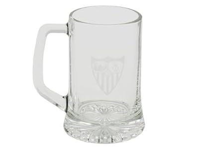 CyP Brands- Sevilla FC, Jarra de Cerveza, Vidrio, Capacidad 280 ml, Transparente, Producto Oficial | Ya disponible en tu tienda friki favorita! En mundofriki.es!