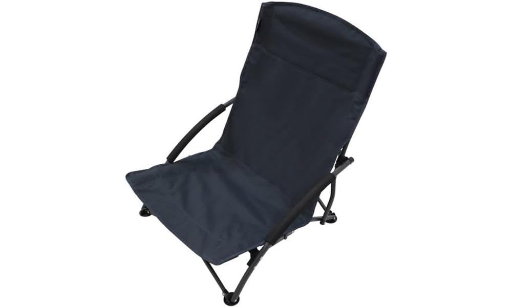Vango Dune Folding Camping Chair with Flat Foot Design for Extra Stability for Picnics, Garden, Beach, Fishing (Granite)
