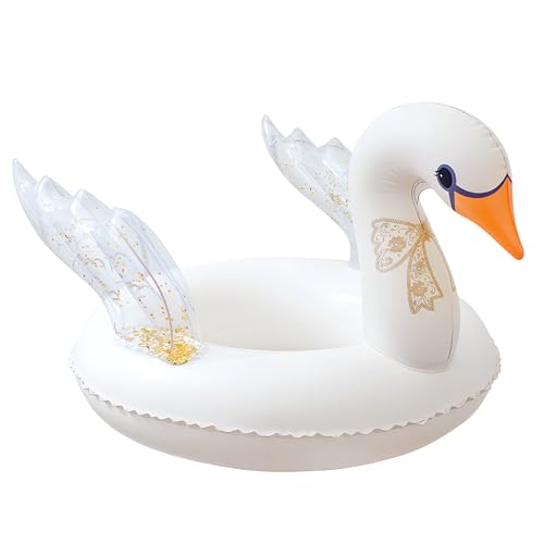 ACTOYS Schwimmring Kinder, Schwimmreifen Kinder, Schwimmring Schwan Kinder, Schwimmring Kinder für 5-10 Jahre, Pool Spielzeug (Spitzengans 70)
