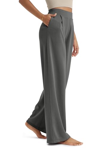 Image of ODODOS Modal Soft Wide Leg Pants for Women High Waist Casual Relaxed Pants with Pockets-27 /29 inch / 31 inch Inseam