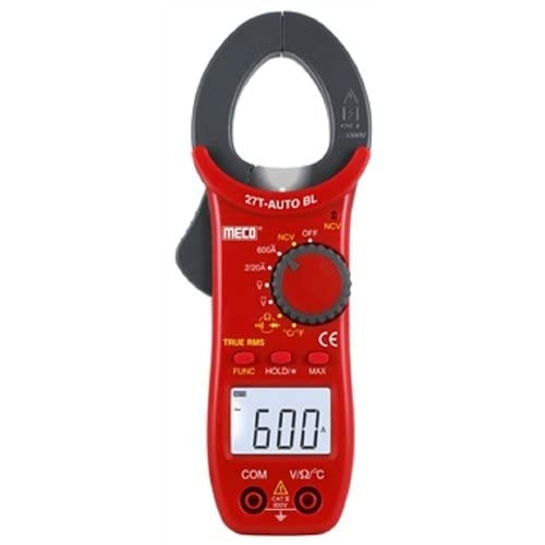 MECO Voltage Battery Powered Clamp Meter, Red