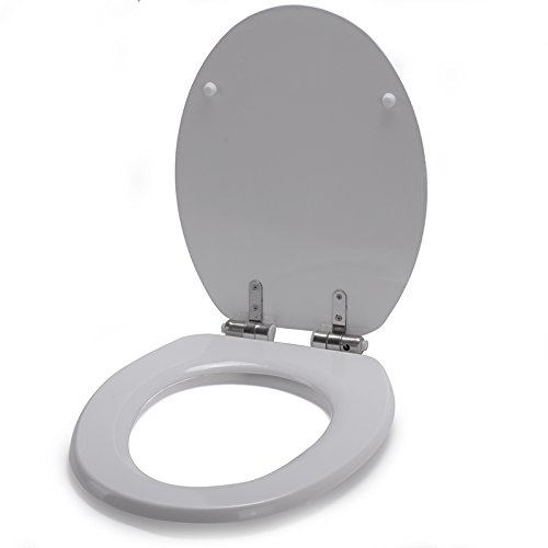 MSV MDF Toilet Seat, White, 42,5 x 36,5 x 1,7 cm - Image 2