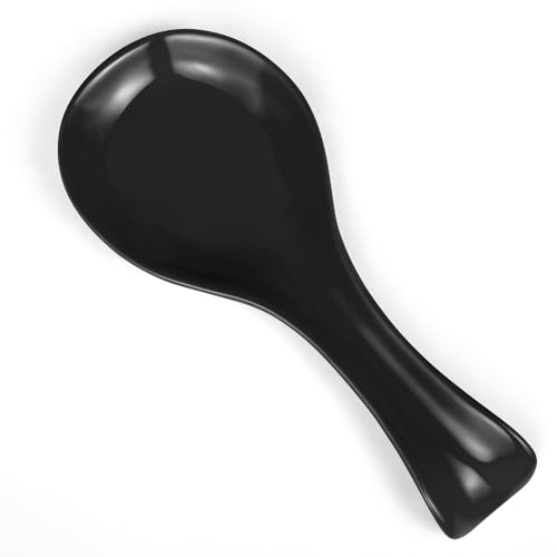 Image of Patelai Ceramic Spoon Rest Spoon Holder Stovetop for Kitchen Stove Coffee Bar Accessories Christmas Gift(Black,Classic Style)