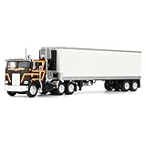 First Gear DCP 1/64 Black Peterbilt 352 COE 86in Sleeper Cab with White 40ft Vintage ThermoKing Reefer Trailer 60-2156