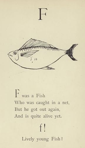 Tableau la lettre F Edward Lear poster art toile pour déco chambre 60x90