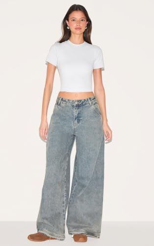 Image of GRECIILOOKS Baggy Jeans for Women | High Waist Wide Leg Stylish for Girls Trendy Women's Pant