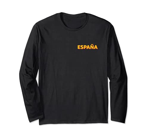 Spain Flag Long Sleeve T-Shirt, Black