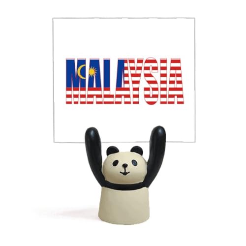 Porte-nom de drapeau de la Malaisie avec panda pour décoration de table