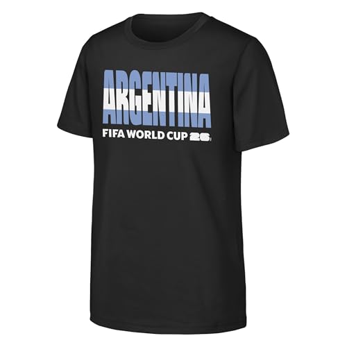 T-Shirt Argentine FIFA World Cup garçon col rond résistant aux lavages