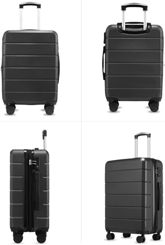 YOETEY 22x14x9 Carry On Luggage for Airplanes - Expandable Hard Shell Suitcases for Travelling, Lightweight, TSA Lock (Black, 20 Inch) image 2