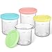 FIRJOY Replacement Pints and Lids 16 oz. Containers, Compatible with Ninja Creami NC301 NC300 NC299AMZ Series (4 Pack - Green, Pink, Yellow, Blue)