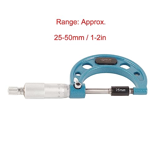 Micrómetro exterior con rango 25-50mm y carraca para medición de espesor métrico 2