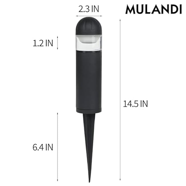 LED Landscape Bollard Pathway Light, 2W, DC 12V Low Voltage Path Lighting Outdoor Waterproof, Die-Casted Aluminum Housing for Garden Light, 3000K Warm White Pack of 2