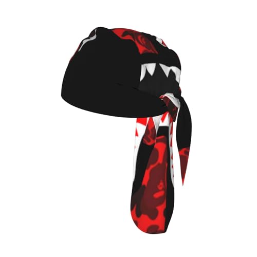 Image of Red-Black Shark Quick-Drying Cycling Cap Running Riding Head Wrap Head Protection Headband