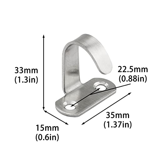 Dghaop 8Pcs Stainless Steel Screw Mounted Ceiling Hooks With Screws, Under-Shelf Towel/Robe Clothes Hook Heavy Duty Coat Hook Hanger, Silver Tone #TOP1