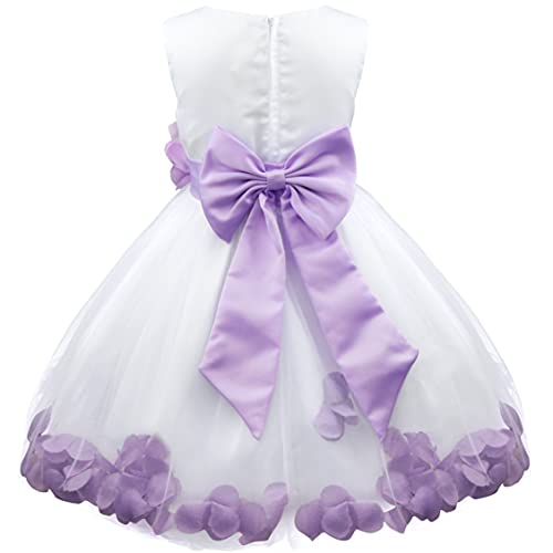Kids Flower Girls Dress Petals Bow Tutu Dress Princess Fancy Dress Pageant Wedding Bridesmaid Cocktail Party Gown3