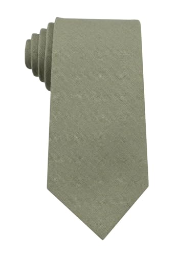 Image of Mens Solid Linen Ties - Regular Width Pattern Necktie for Men