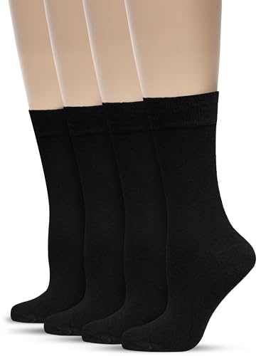 Bamboo Dress Socks, UltraSoft, Thin, Breathable, Seamless Toe, Casual, for Man and Women 4 Pairs