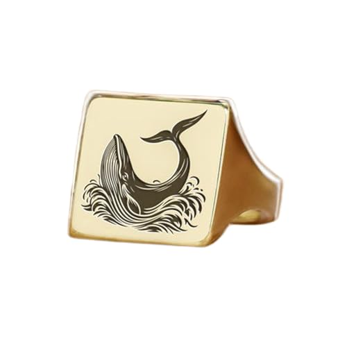 Bague baleine carrée hypoallergénique en argent 925 plaqué or, finis les doigts irrités