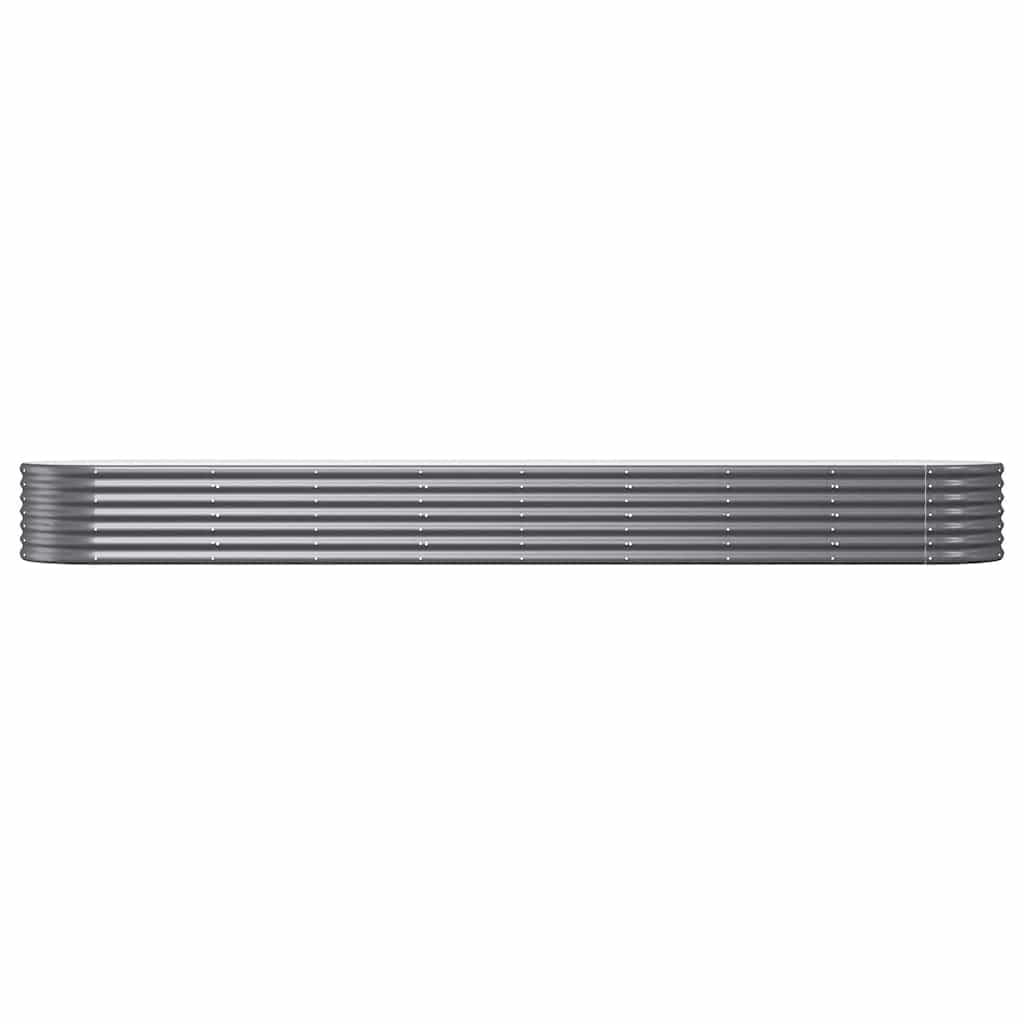 vidaXL Jardinera Arriate Elevado Macetero Maceta Tiesto Soporte para Plantas Vegetales Hierbas Acero con Recubrimiento Polvo Antracita 368x80x36 cm