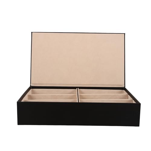 Boîte à lunettes multi-grilles en cuir PU pour rangement et affichage élégant à la maison