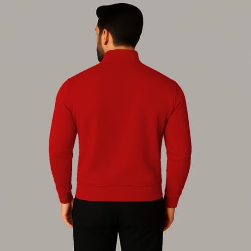 Image of Mack Jonney Men's Fleece Half-Zip High Neck Sweatshirt | Warm & Stylish Winter Wear -M4380