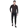 Sparrow Outfit Men’s Cotton Blend Regular Fit Shirt | Casual Wear Formal Shirts for Men and Boys | Spread Collar Long Sleeve Button Down Shirt for Office Parties Special Occasions (Dark Brown)